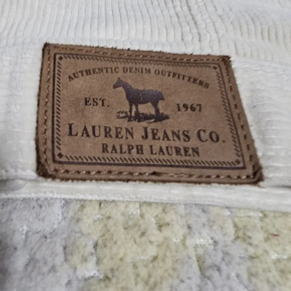 Lauren Jeans Co Ralph Lauren Short Cream Colored Corduroy Women's Size Medium - Picture 3 of 7
